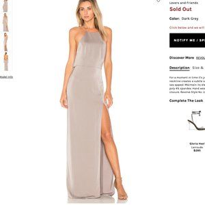 NWT -- Lovers and Friends Sheyla Gown Dark Gray